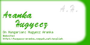 aranka hugyecz business card